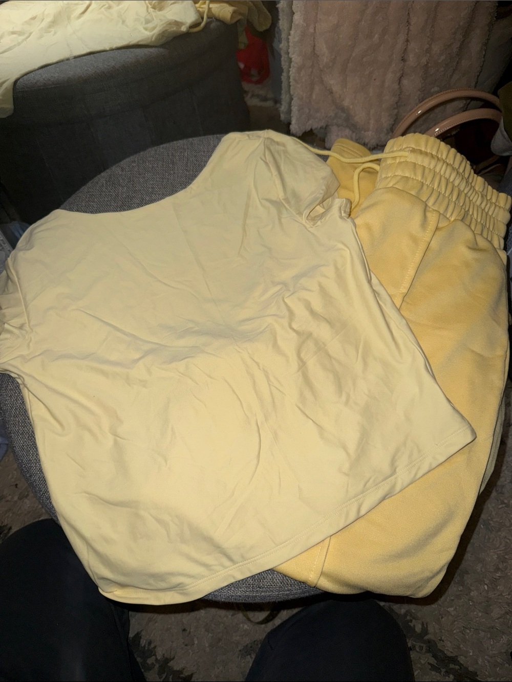 Soft Yellow Tee and Matching Joggers Set